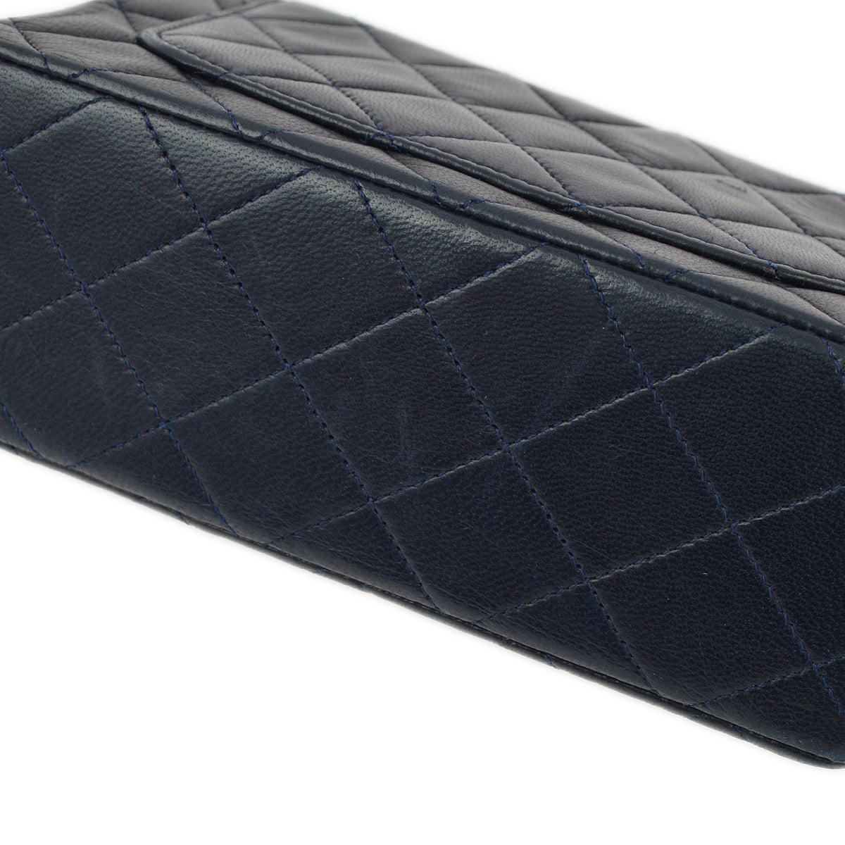 Chanel Navy Lambskin Mini Classic Square Flap Shoulder Bag 17