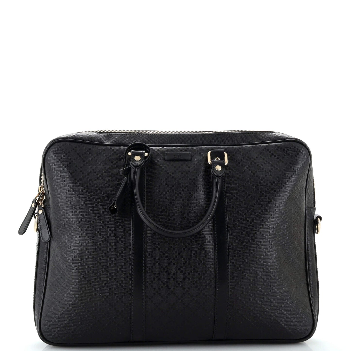 Luxury Gucci Trending 2025 Bright Convertible Briefcase Diamante Leather Large