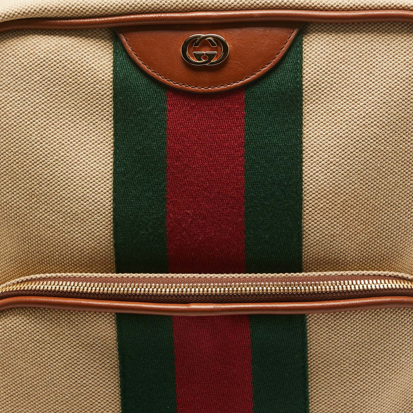 Luxury Gucci Trending 2025 Brown/natural Canvas Vintage Web Backpack