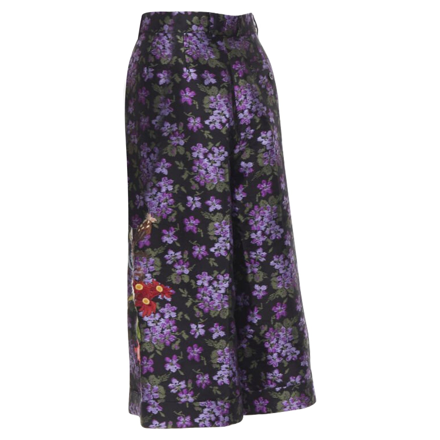 Gucci floral jacquard embroidery patch culotte shorts