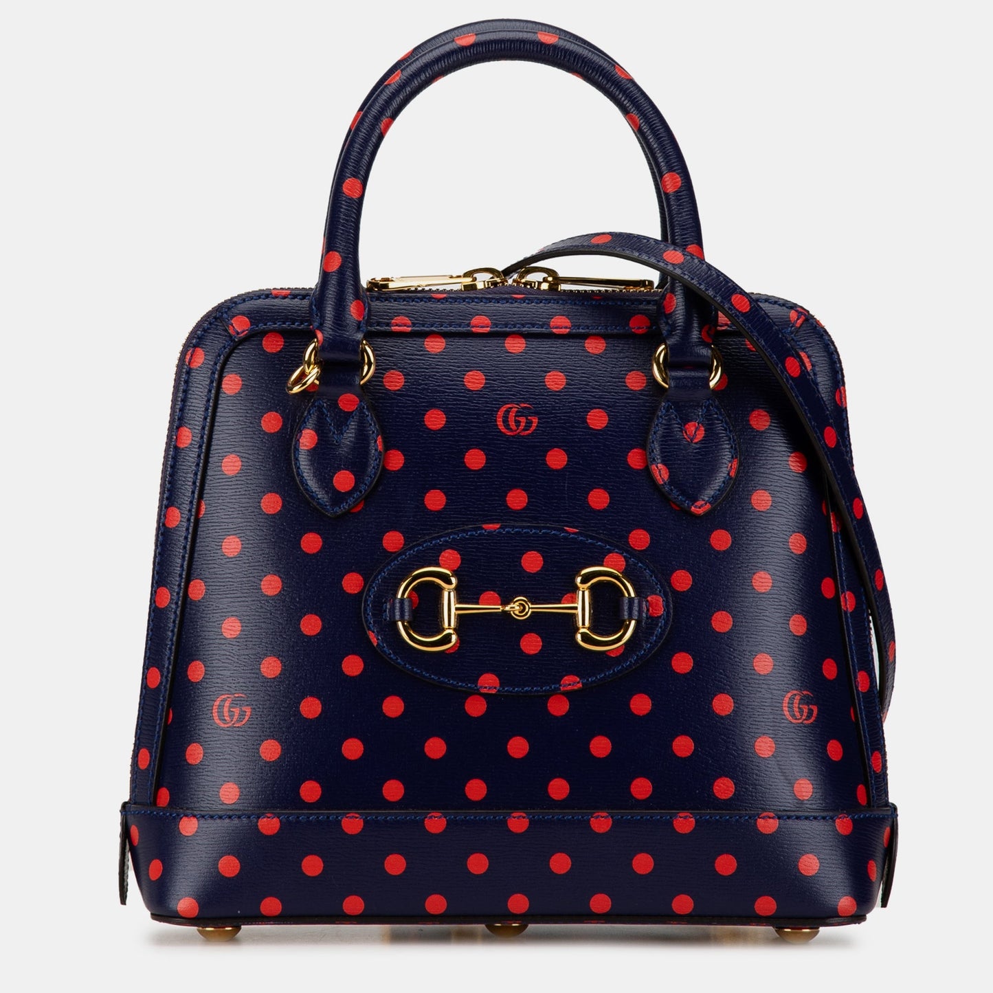 Luxury Gucci Trending 2025 Small Horsebit 1955 Polka Dot Top Handle Satchel