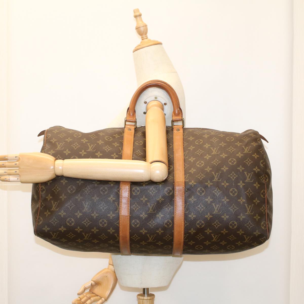 LOUIS VUITTON Monogram Keepall 55 Boston Bag M41424 LV 52142