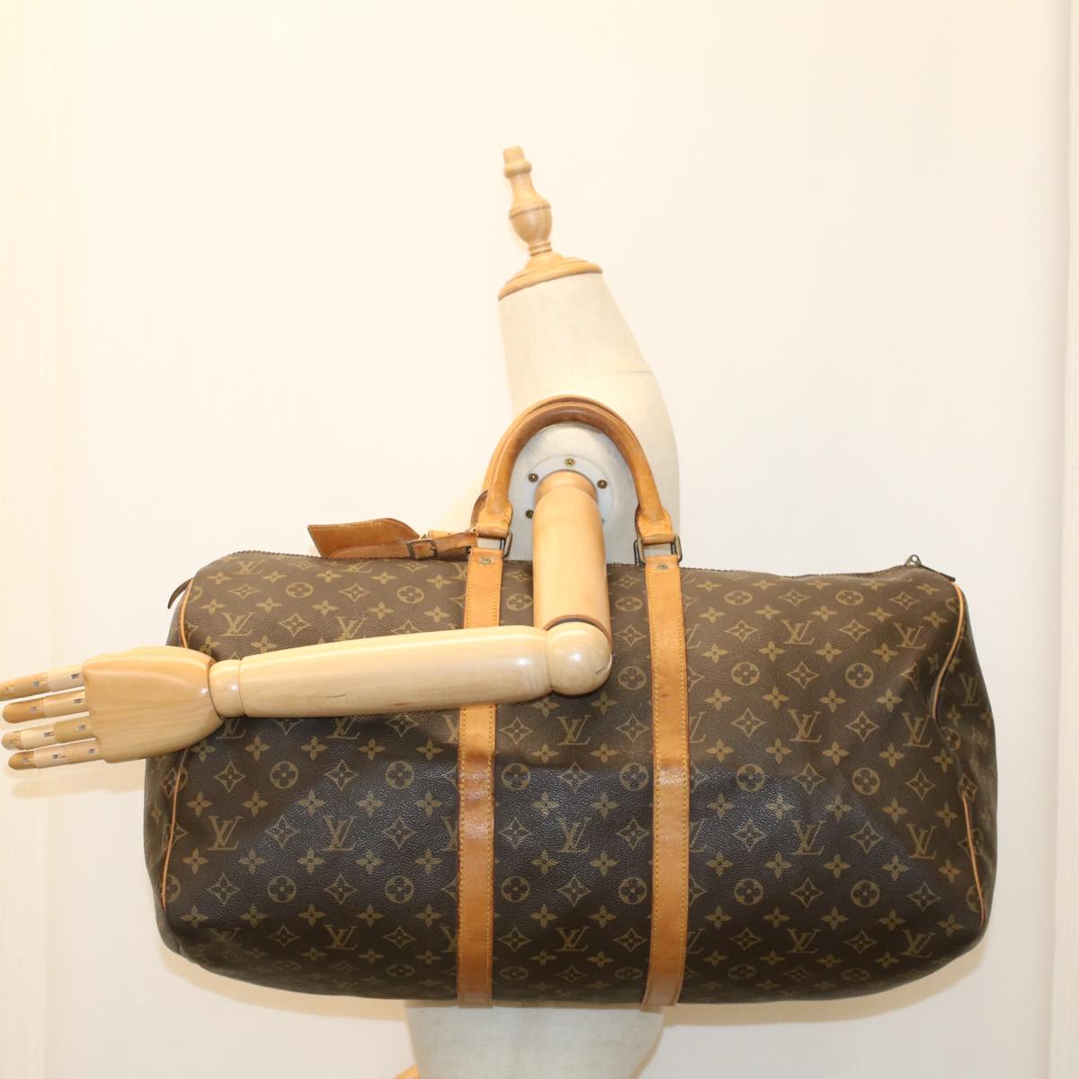 LOUIS VUITTON Monogram Keepall 55 Boston Bag M41424 LV 52224