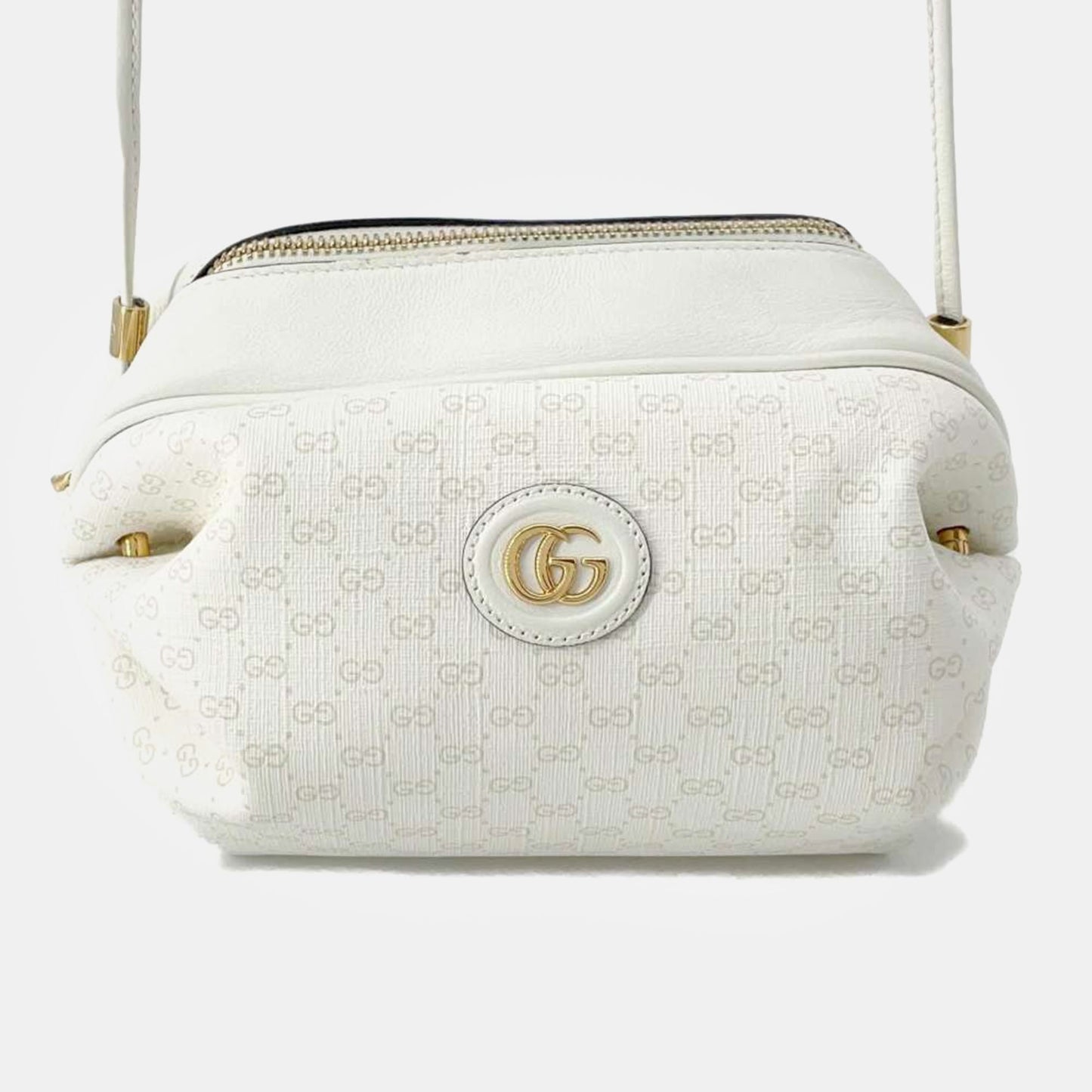 Luxury Gucci Trending 2025 White PVC Leather Candy Motif Micro GG Shoulder Bag