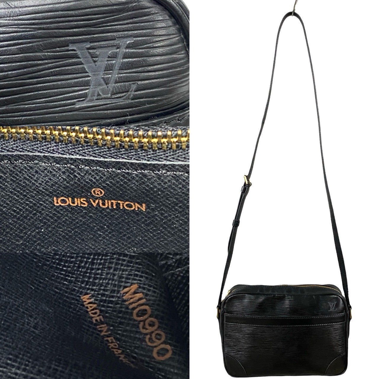 LOUIS VUITTON Shoulder Bag leather black Epi Trocadero24
