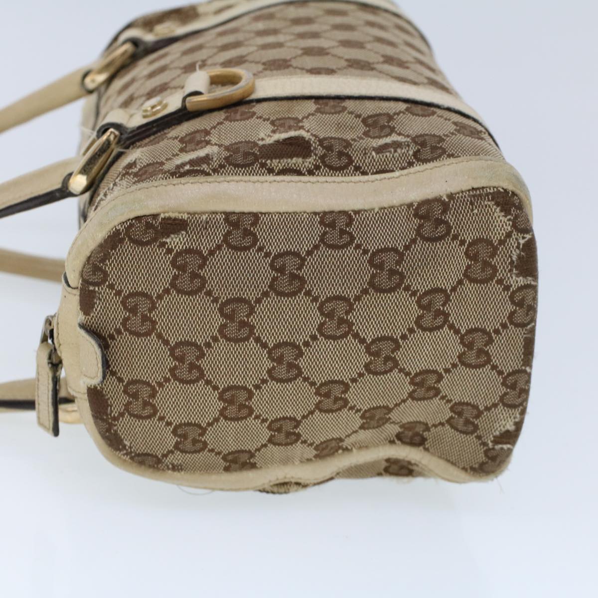 Luxury Gucci GG Canvas Hand Bag Beige White 53132