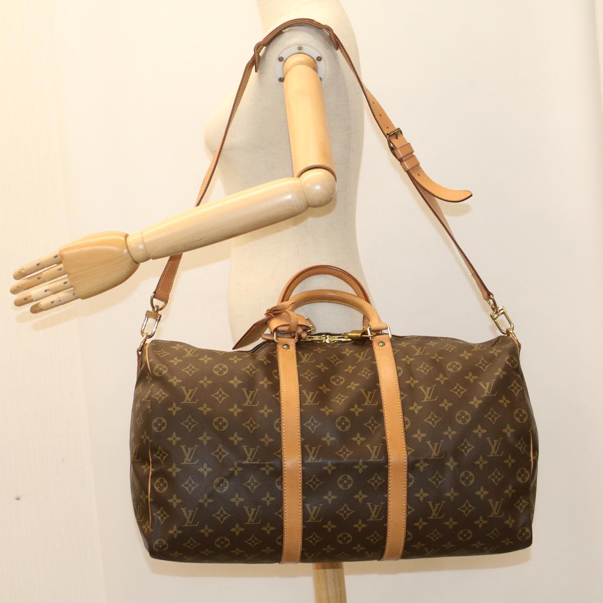 LOUIS VUITTON Monogram Keepall Bandouliere 50 Boston Bag M41416 LV 53134