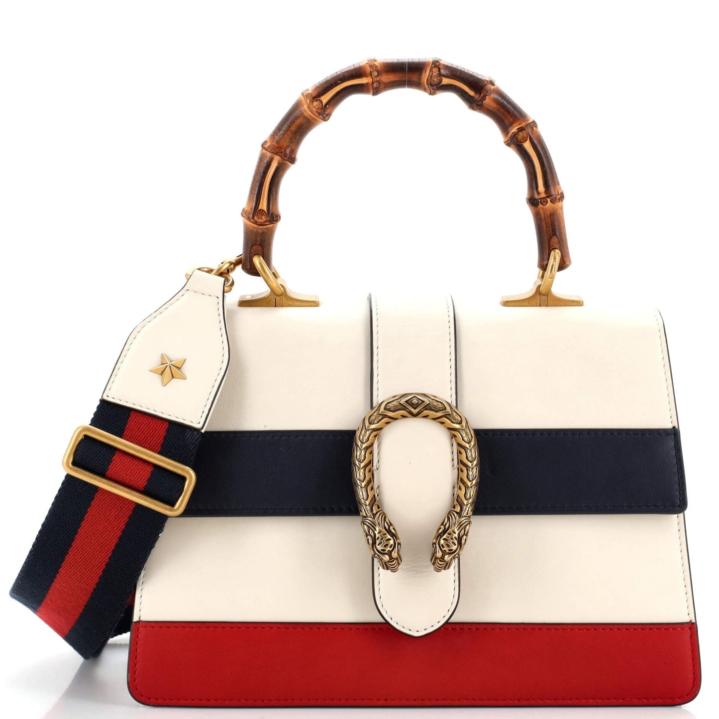Luxury Gucci Trending 2025 Dionysus Bamboo Top Handle Bag Colorblock Leather Medium