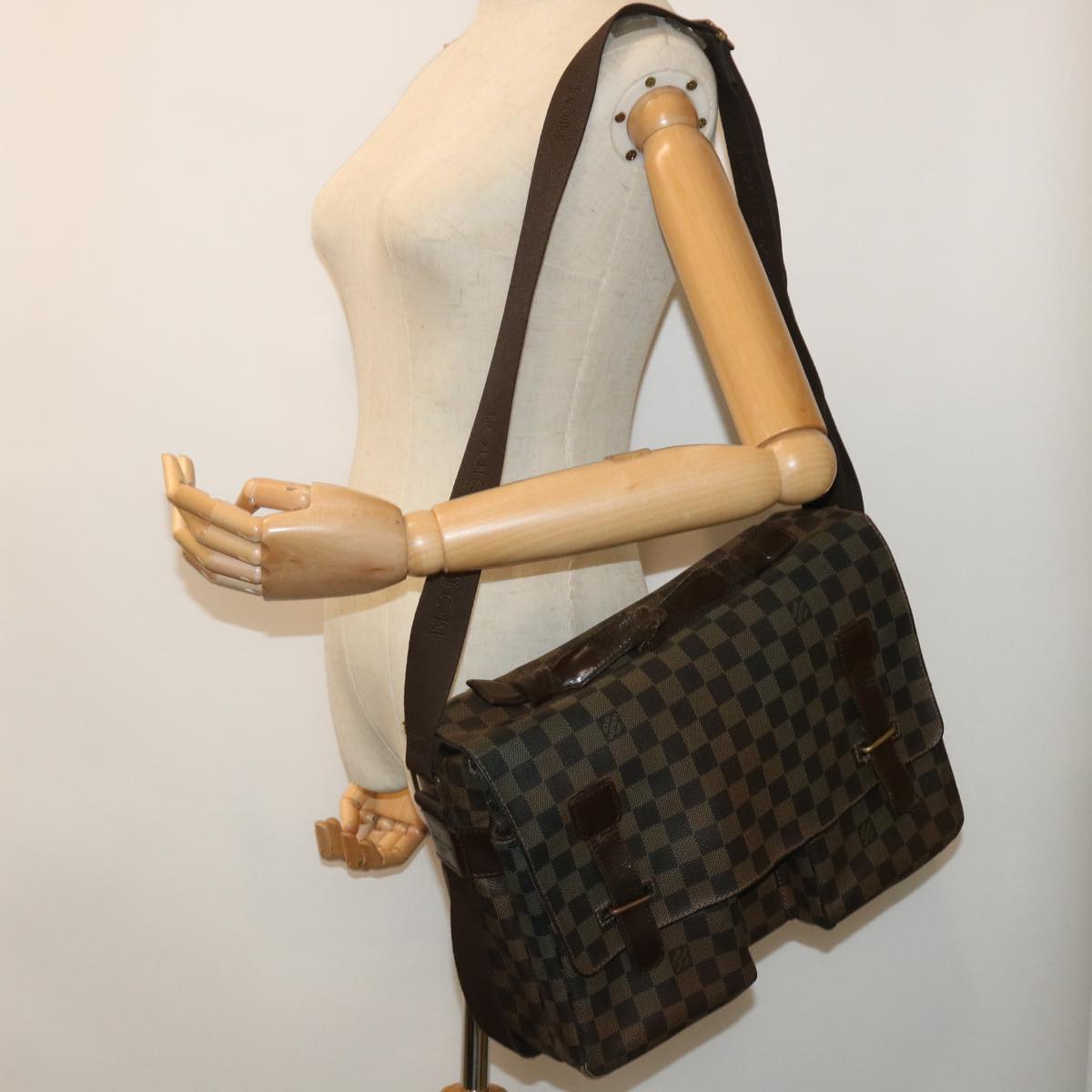 LOUIS VUITTON Damier Ebene Broadway Shoulder Bag N42270 LV 53586