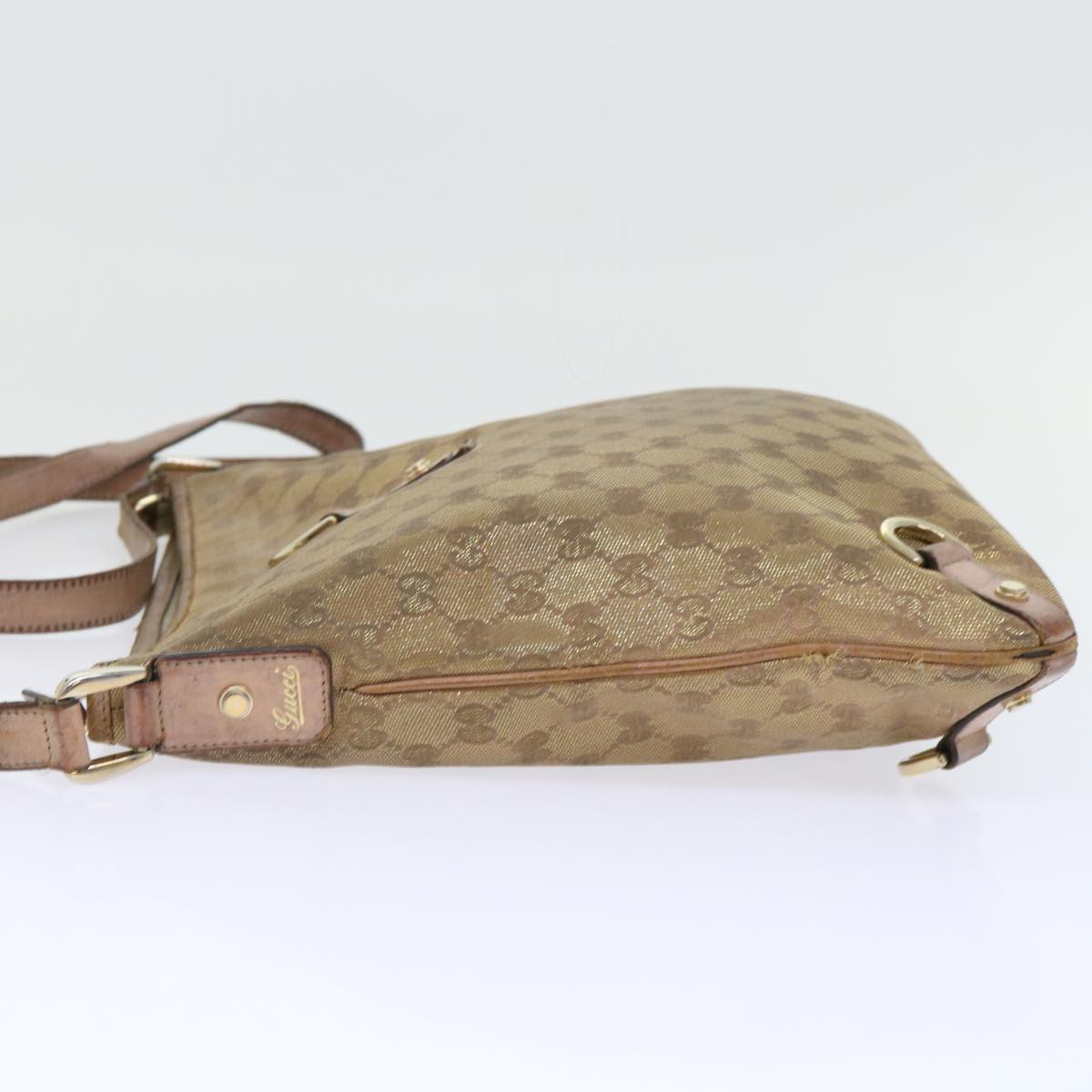 Luxury Gucci GG Canvas Shoulder Bag Gold 53664