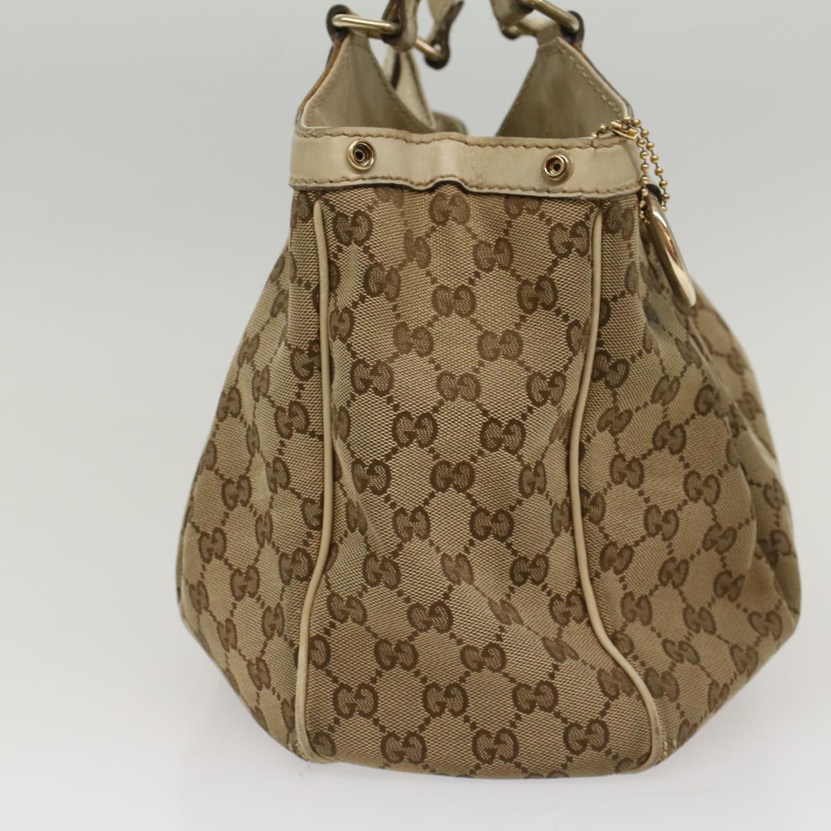 Luxury Gucci GG Canvas Hand Bag Beige White 53669