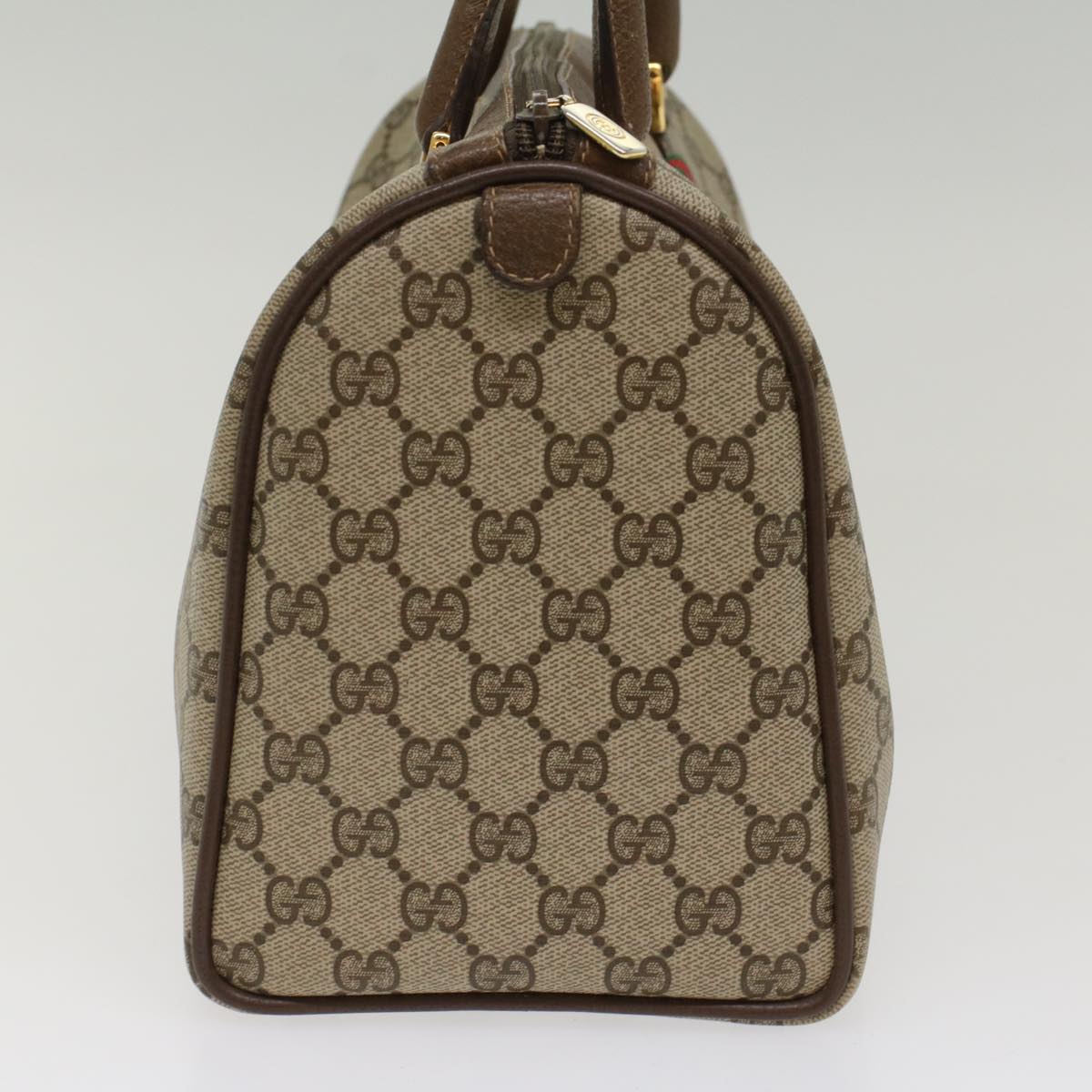 Luxury Gucci GG Canvas Web Sherry Line Hand Bag PVC Leather Beige Red Green 53683