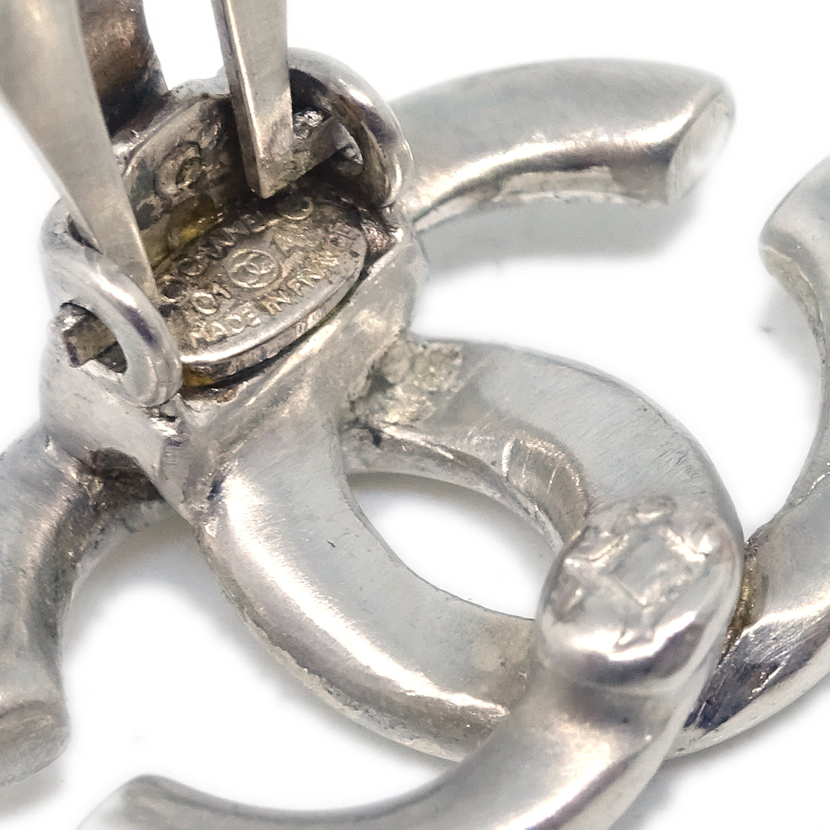 Chanel Earrings Clip-On Silver 01A