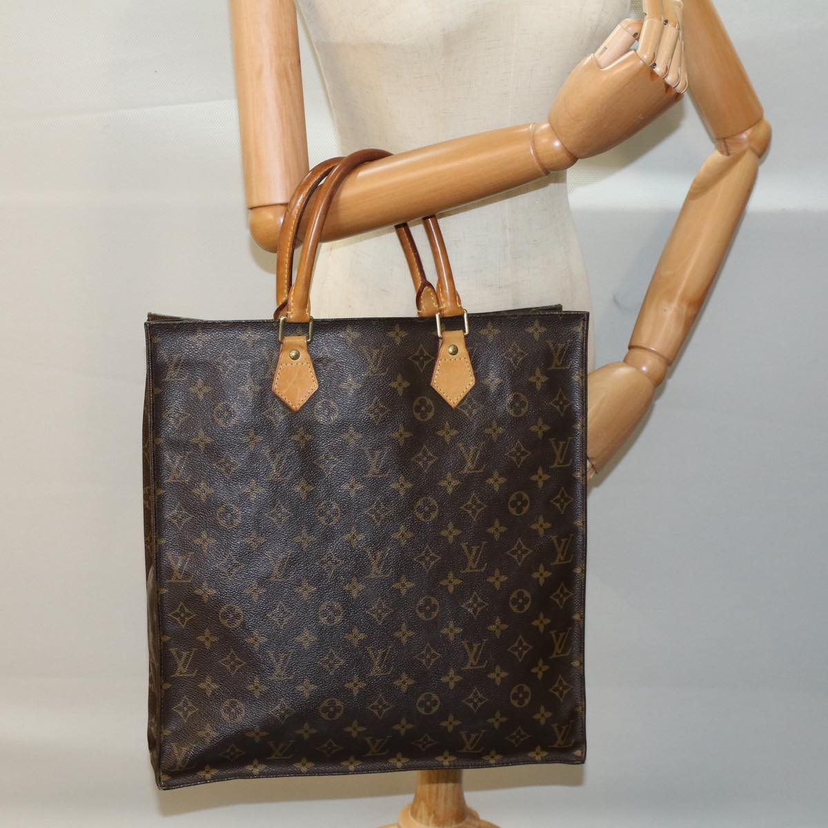 LOUIS VUITTON Monogram Sac Plat Hand Bag M51140 LV 53921