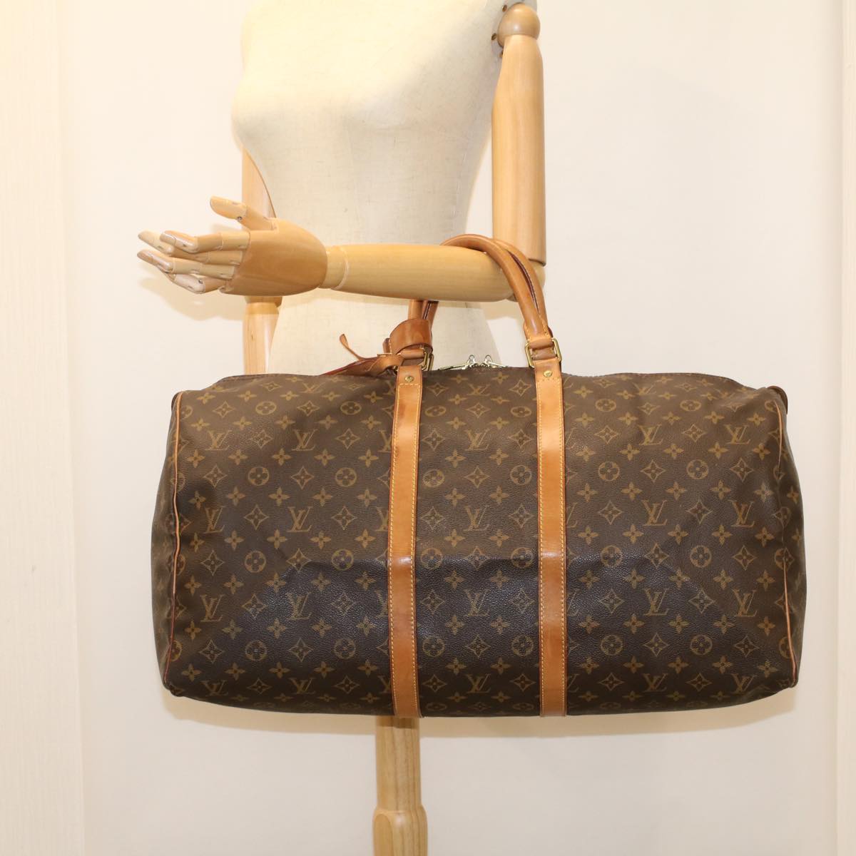 LOUIS VUITTON Monogram Keepall 55 Boston Bag M41424 LV 53981
