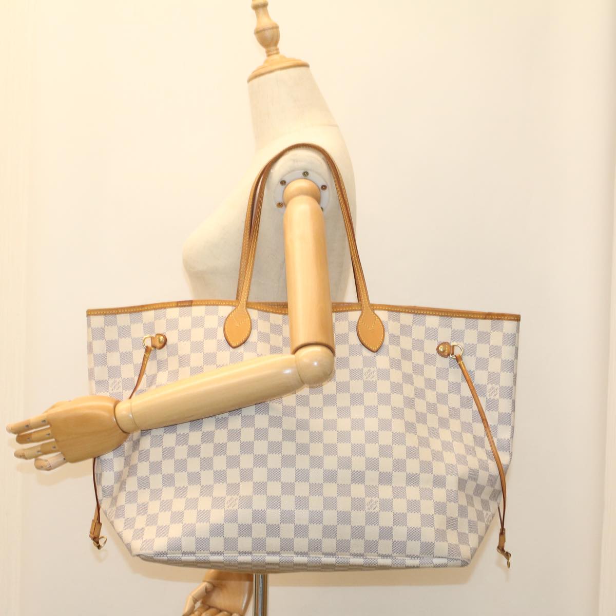 LOUIS VUITTON Damier Azur Neverfull GM Tote Bag N41360 LV 53994