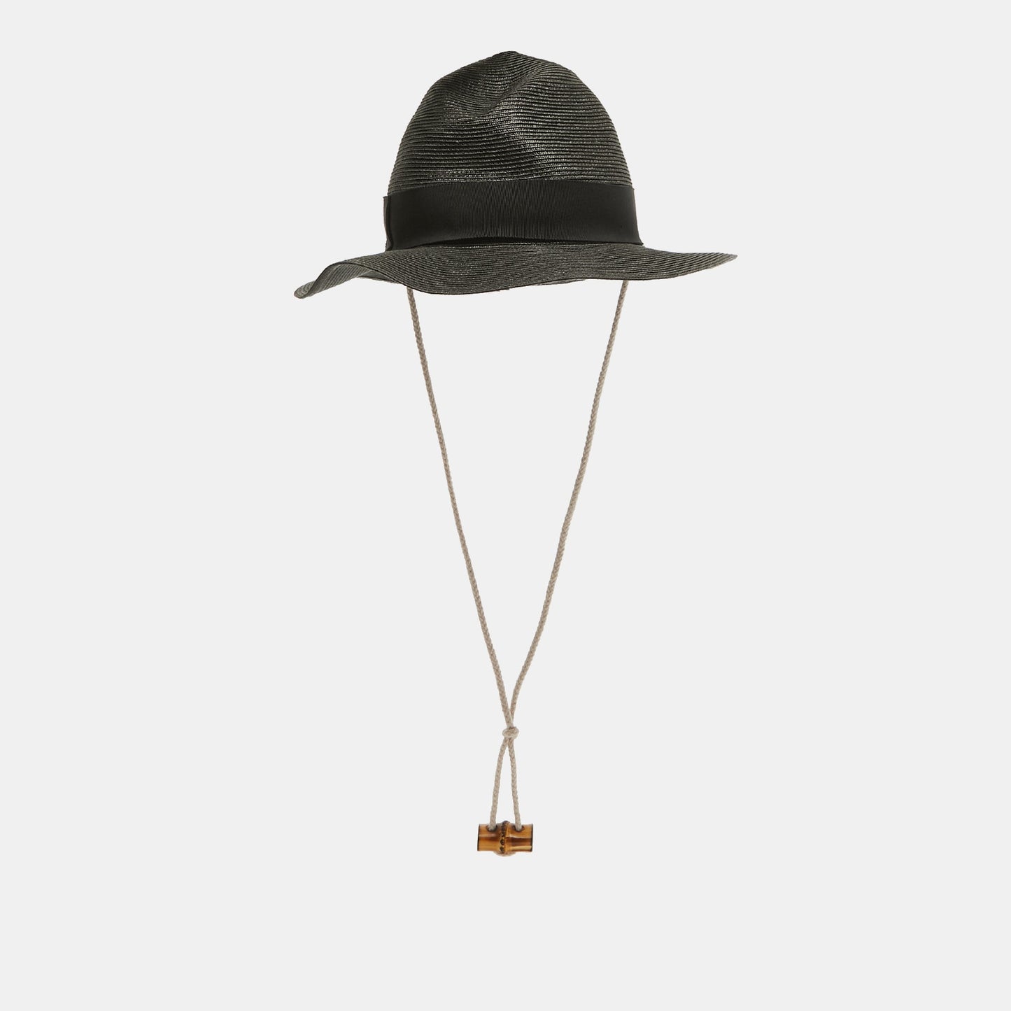 Luxury Gucci Trending 2025 Black Raffia Effect Synthetic Hat