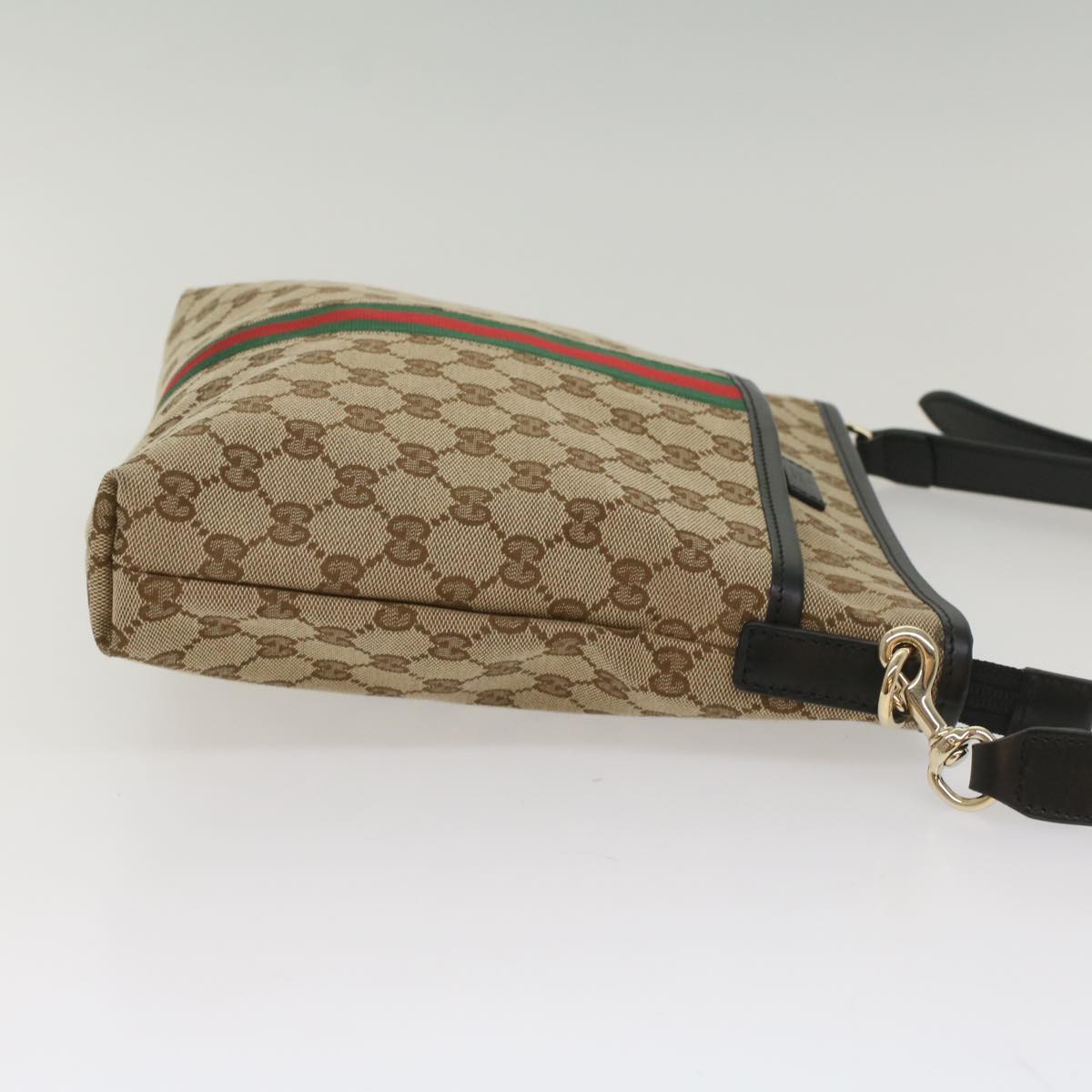 Luxury Gucci GG Supreme Web Sherry Line Shoulder Bag Beige Red Green 388926 54134