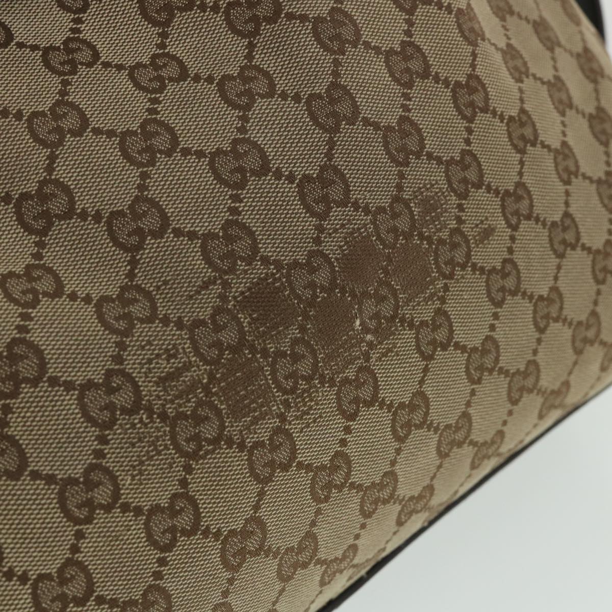 Luxury Gucci GG Canvas Hand Bag Leather Beige 106251 54335