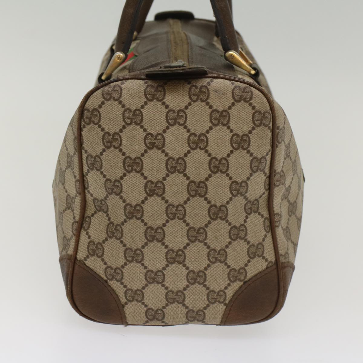 Luxury Gucci GG Supreme Web Sherry Line Hand Bag PVC Leather Beige Red Green 54339