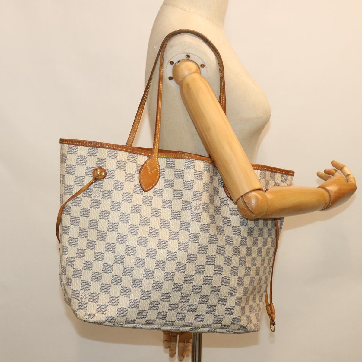 LOUIS VUITTON Damier Azur Neverfull MM Tote Bag N41605 LV 54460