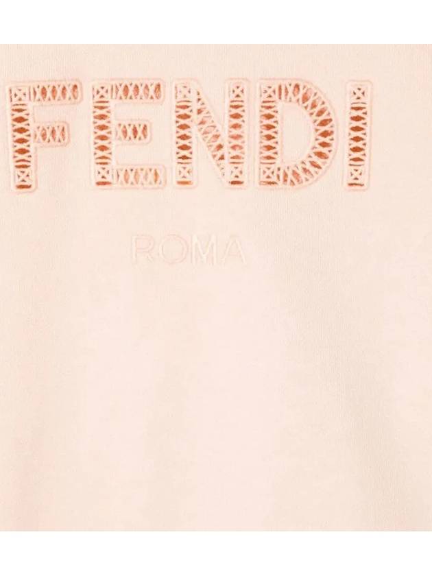 Luxury Fendi Kids Logo Lettering Sweatshirt Pink JUH030 5V0 F16WG