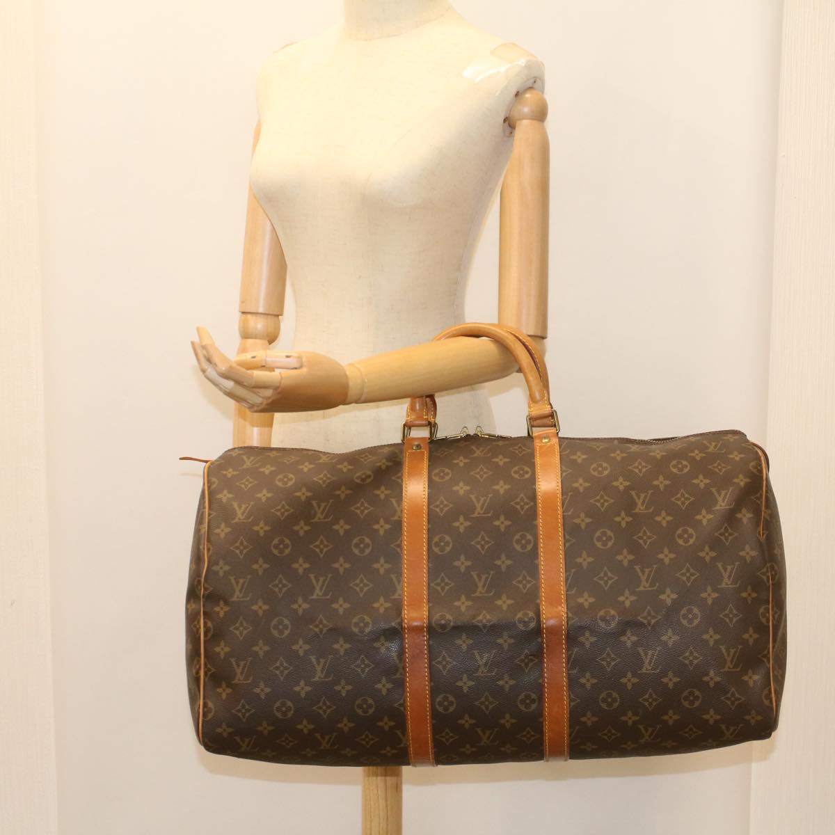 LOUIS VUITTON Monogram Keepall 55 Boston Bag M41424 LV 54619