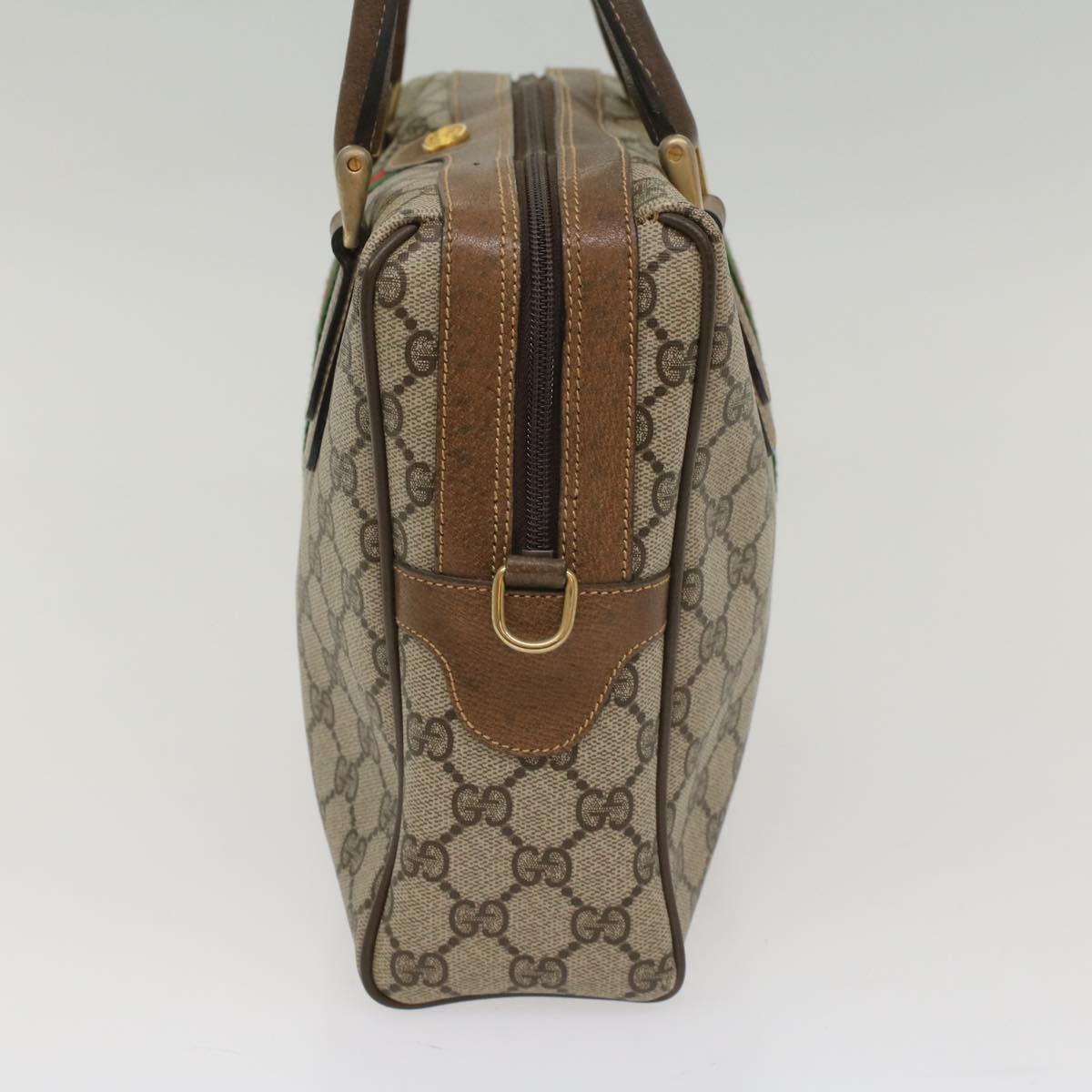 Luxury Gucci GG Supreme Web Sherry Line Hand Bag Beige Red 378 002 3839 54693
