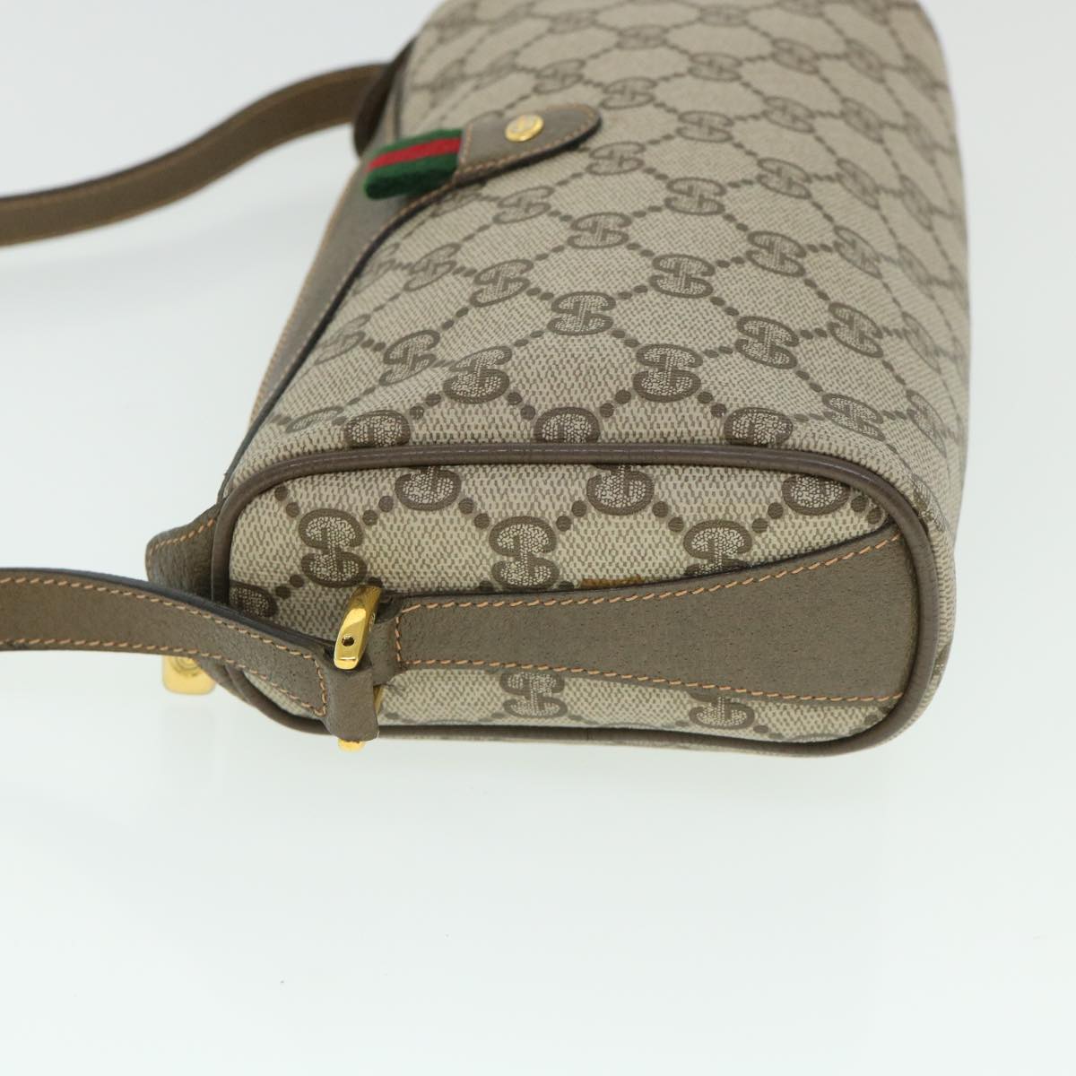 Luxury Gucci GG Supreme Web Sherry Line Shoulder Bag Beige Red 89 02 018 54694