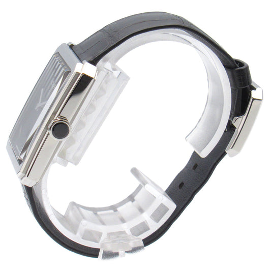 Chanel Boyfriend Watch Stainless Steel Leather Belt Leather Black H4884