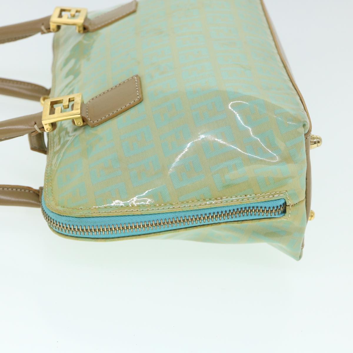 Luxury FendiZucchino Canvas Shoulder Bag Coated Canvas Blue54908