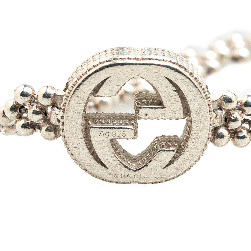 Gucci Silver Interlocking G Flower Bracelet