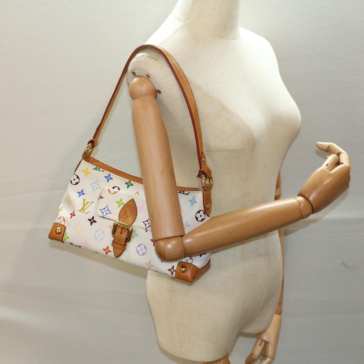 LOUIS VUITTON Monogram Multicolor Eliza Shoulder Bag White M40098 LV 55061
