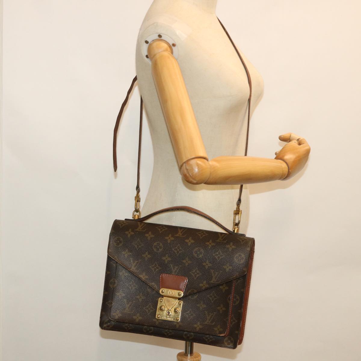 LOUIS VUITTON Monogram Monceau 28 Hand Bag 2way M51185 LV 55168