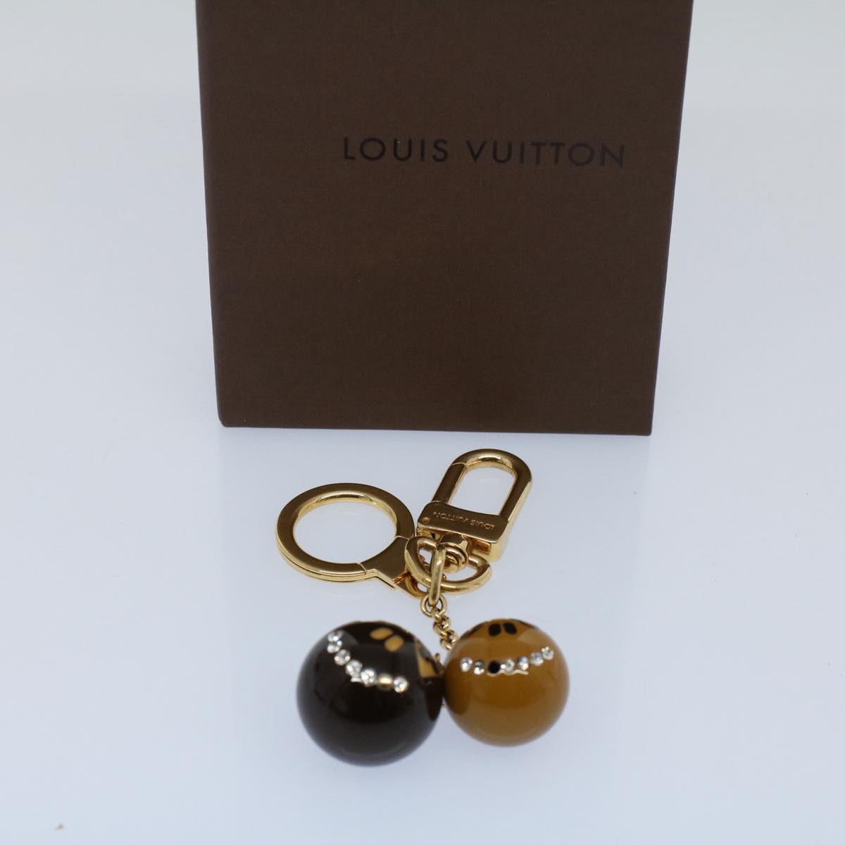 LOUIS VUITTON Porte Cles Jack & Lucy Key Holder Brown Gold M65376 LV 55174