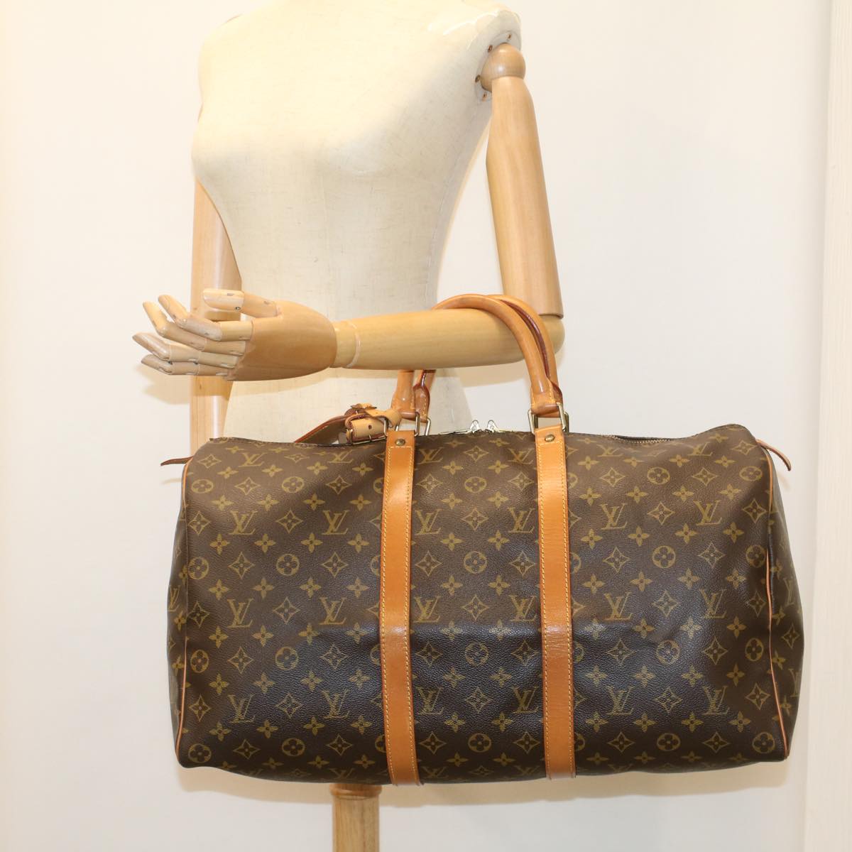 LOUIS VUITTON Monogram Keepall 50 Boston Bag M41426 LV 55216
