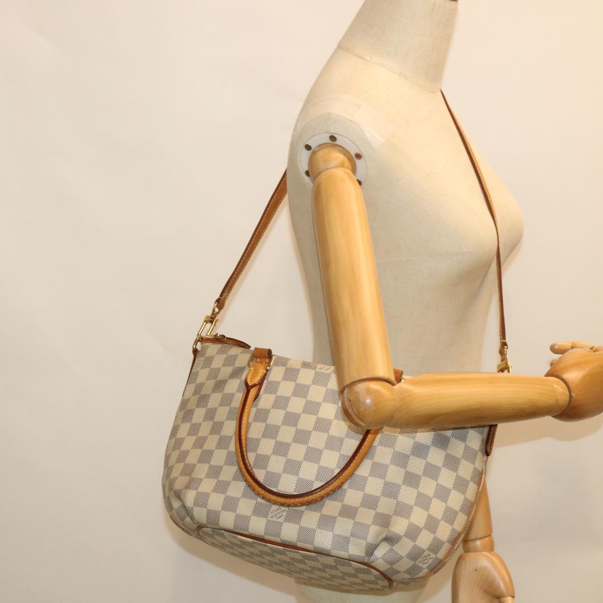 LOUIS VUITTON Damier Azur Riviera PM Tote Bag 2way N48250 LV 55321