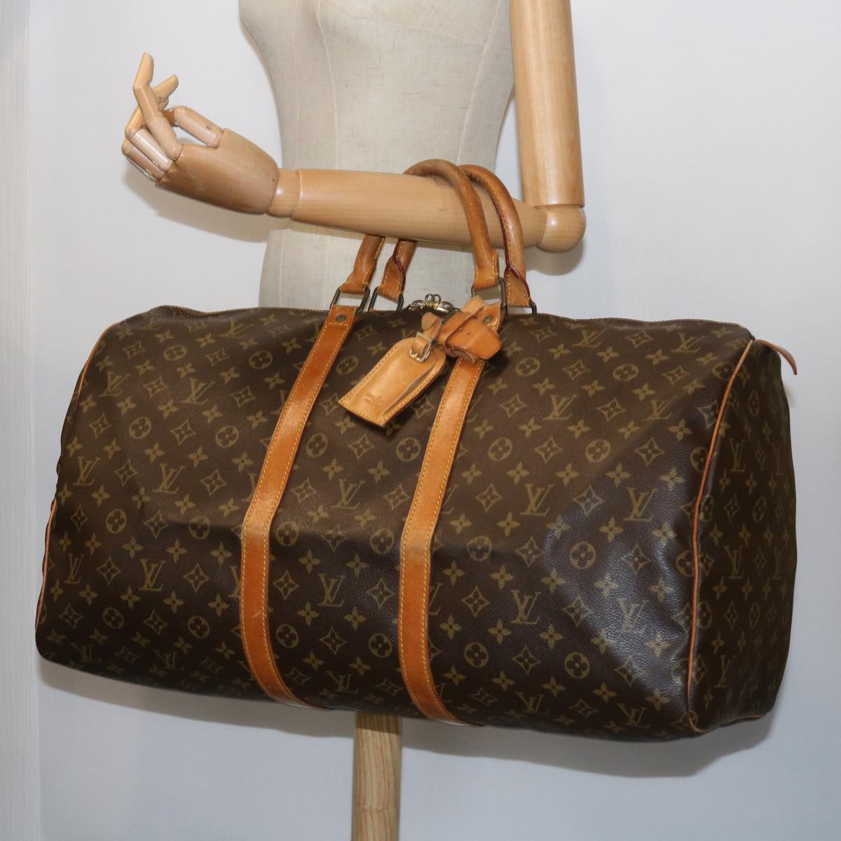 LOUIS VUITTON Monogram Keepall 55 Boston Bag M41424 LV 55348