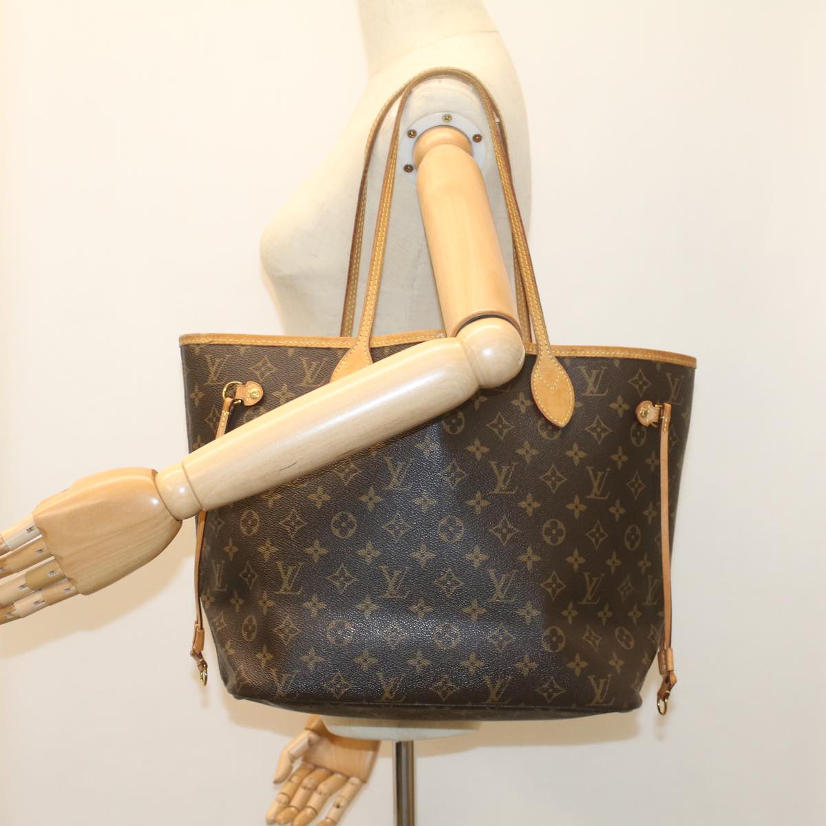 LOUIS VUITTON Monogram Neverfull MM Tote Bag M40156 LV 55378