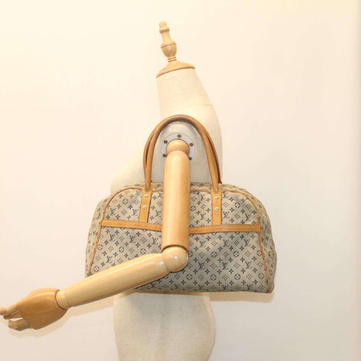 LOUIS VUITTON Monogram Mini Marie Hand Bag Blue M92003 LV 55395