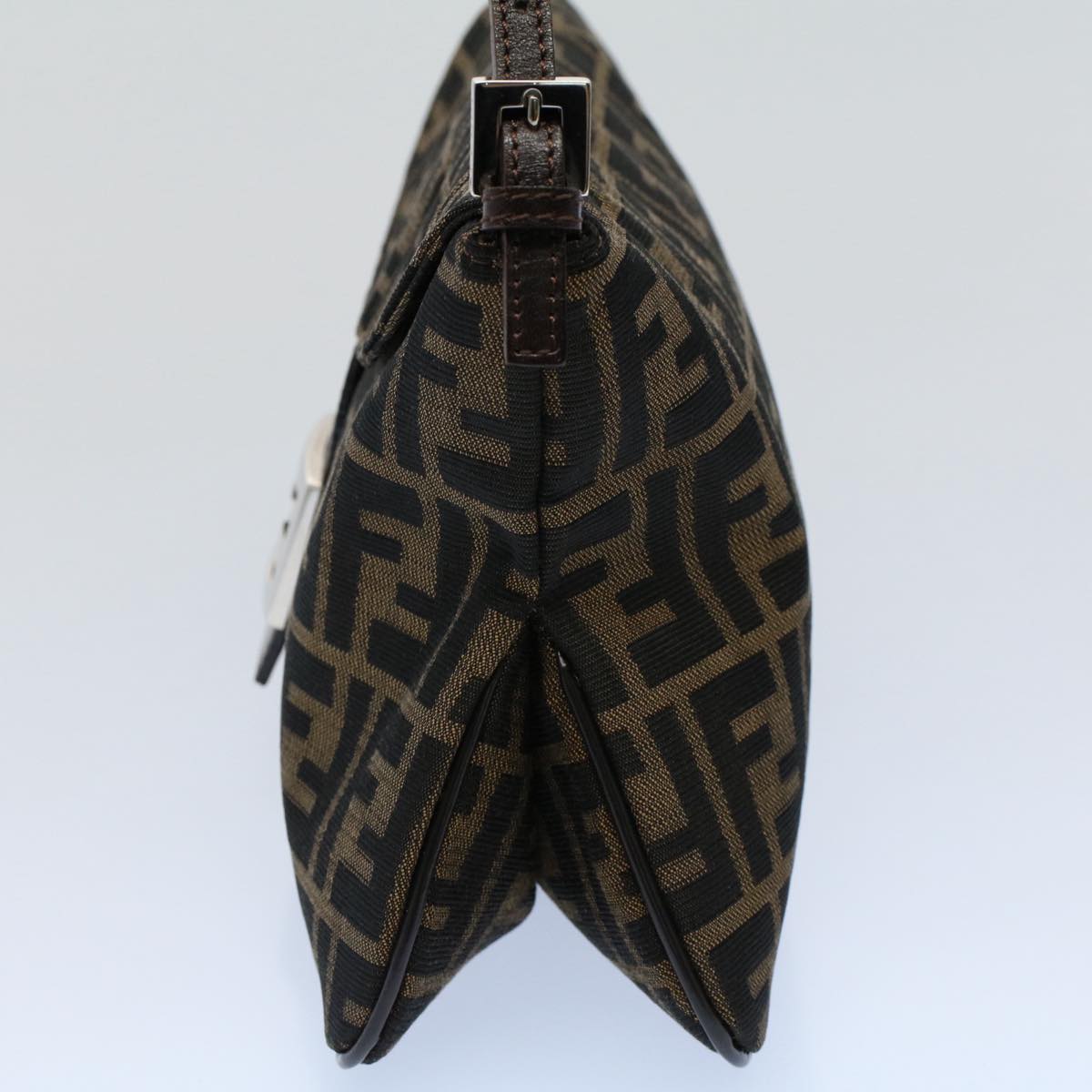 Luxury FendiZucca Canvas Mamma Baguette Shoulder Bag Black Brown55429