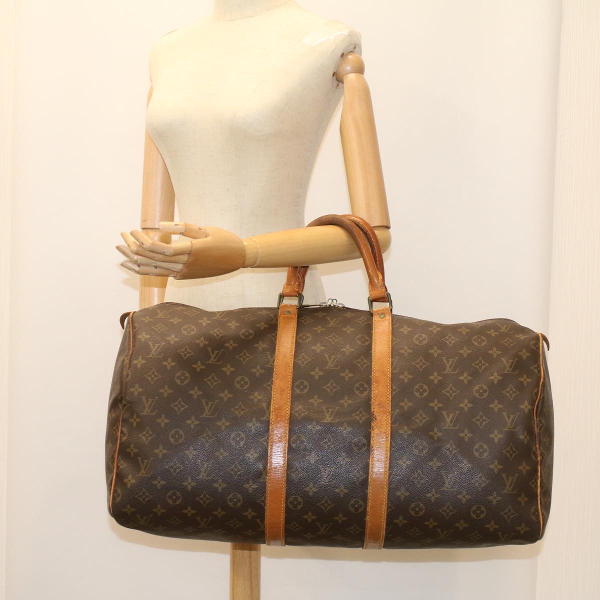LOUIS VUITTON Monogram Keepall 55 Boston Bag M41424 LV 55489