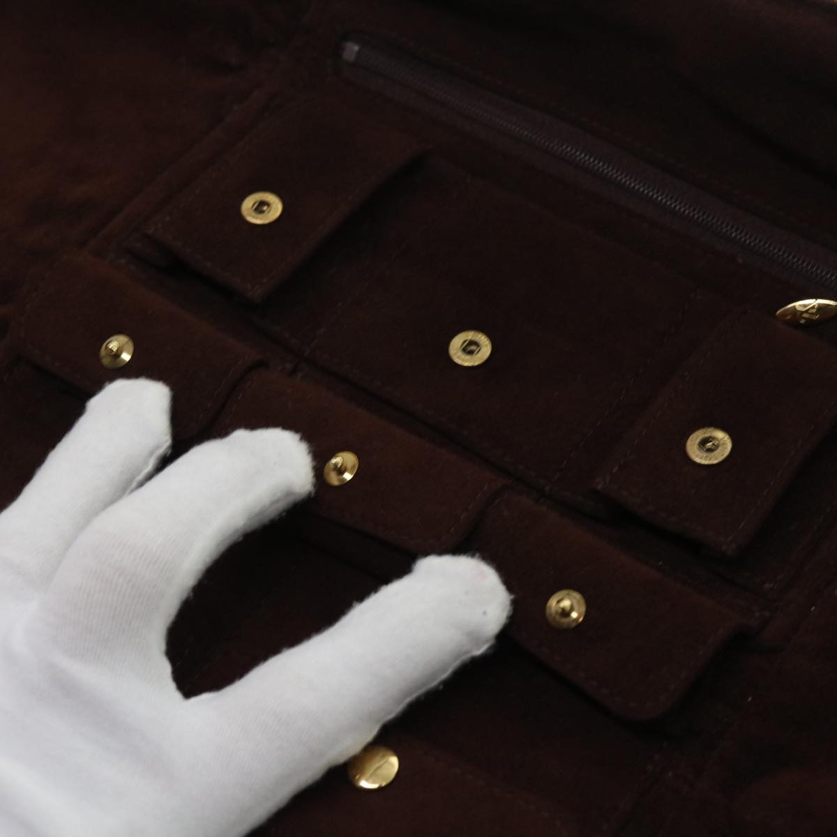LOUIS VUITTON Monogram Satin Trousse Bijou Pliable Case Brown M92329 55531