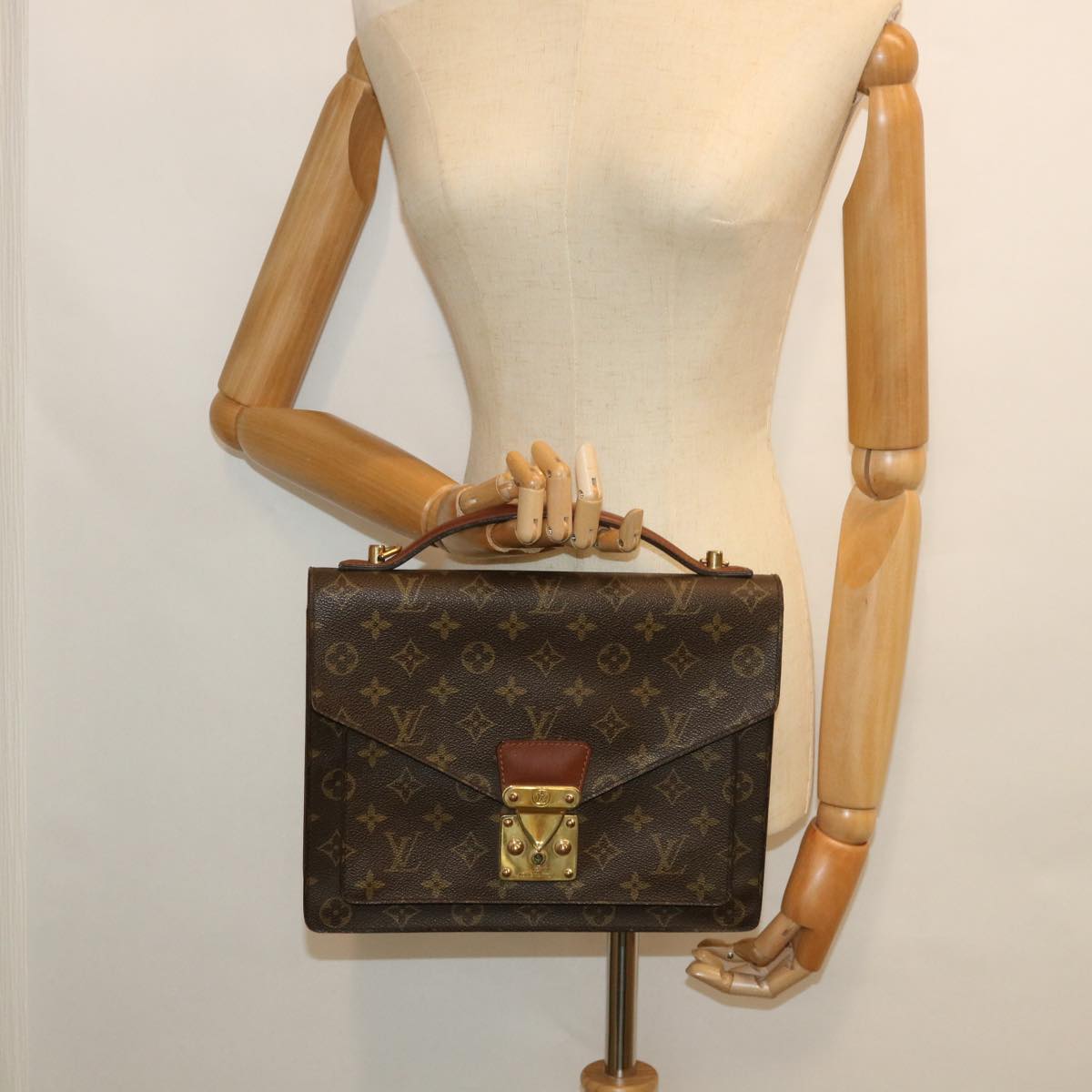 LOUIS VUITTON Monogram Monceau 28 Hand Bag 2way M51185 LV 55540
