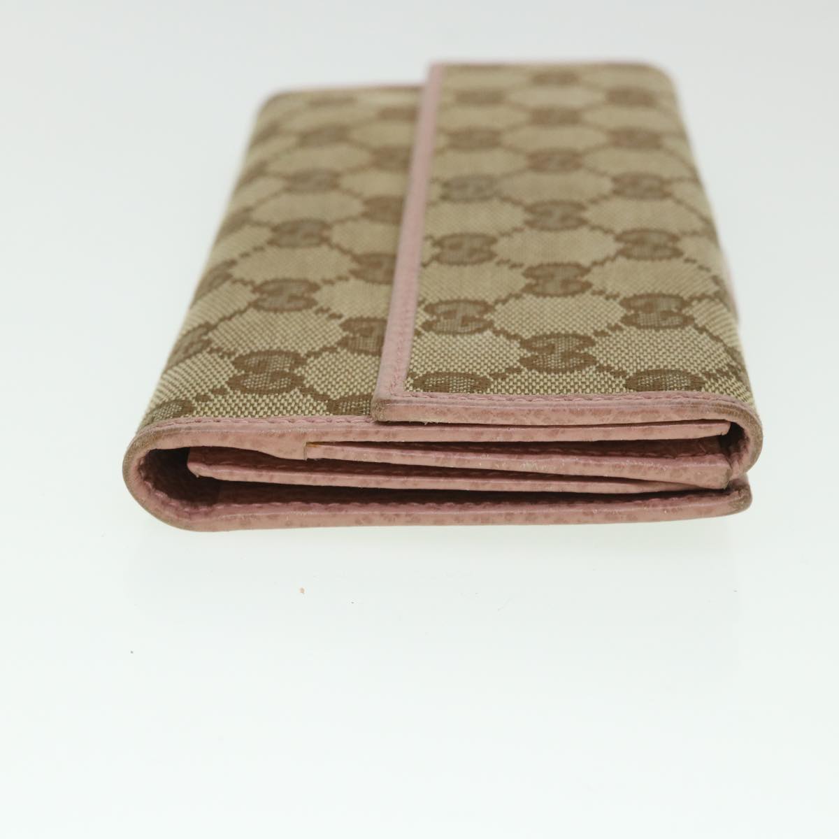 Luxury Gucci GG Canvas Long Wallet Beige Pink 231841 55624