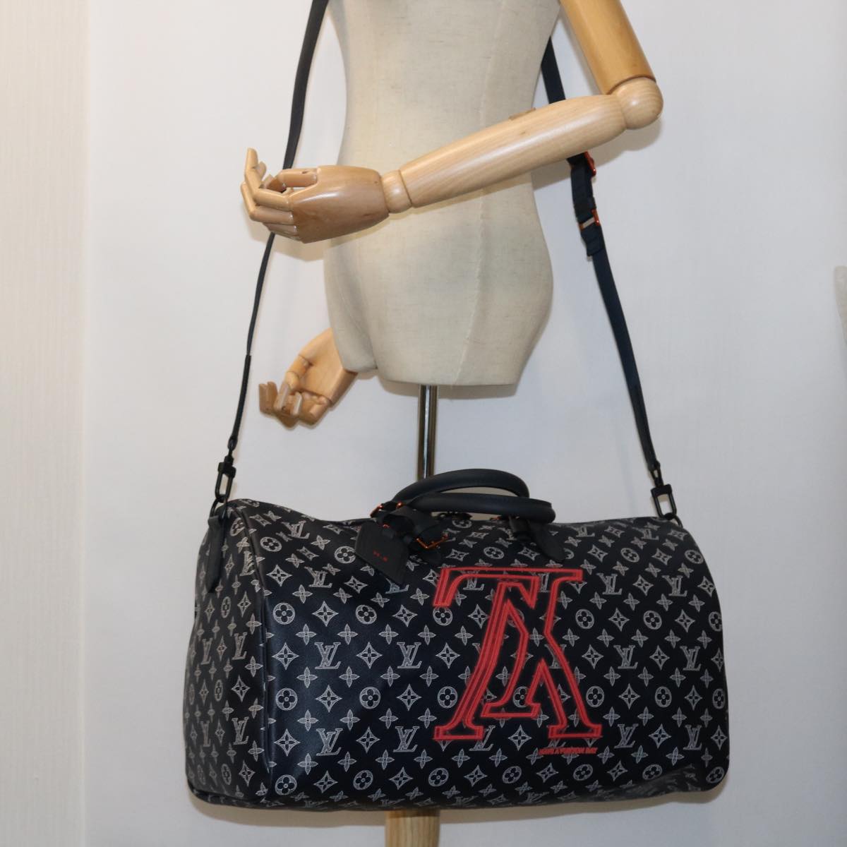LOUIS VUITTON Monogram Ink Keepall Bandouliere 50 Boston Bag M43684 55809A