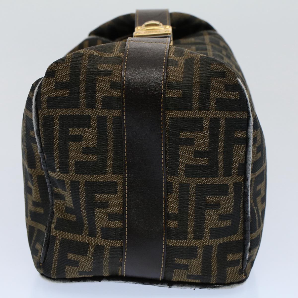Luxury FendiZucca Canvas Vanity pouch Hand Bag Brown Black55824
