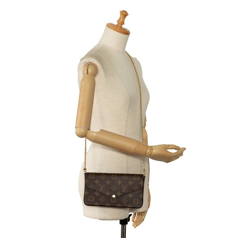 Louis Vuitton Monogram Pochette Felice Chain Shoulder Bag M81896 Brown PVC Leather Louis Vuitton