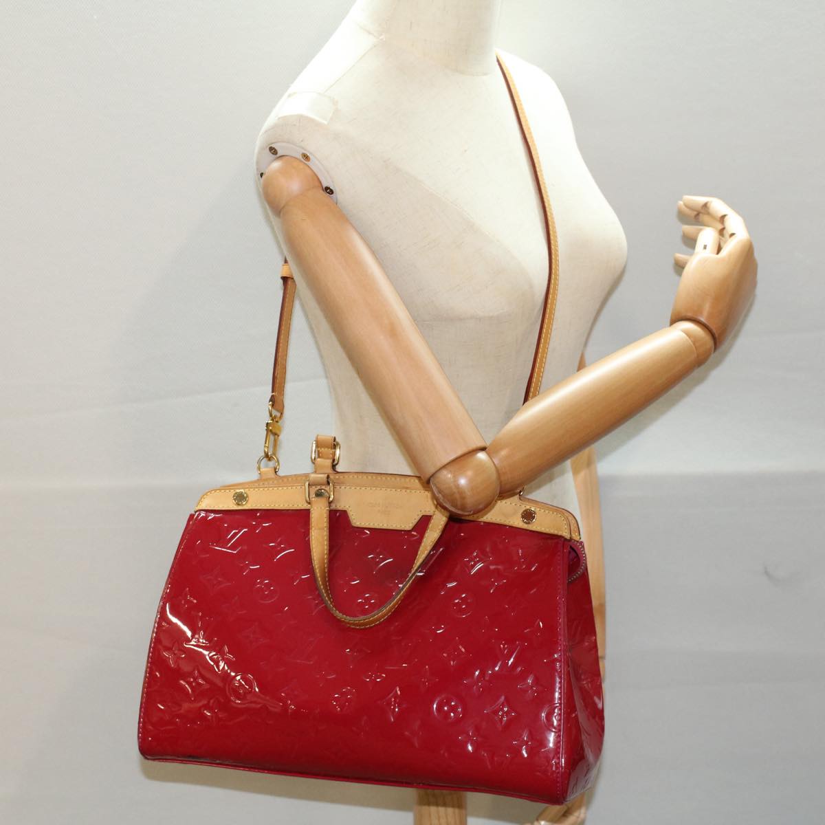 LOUIS VUITTON Vernis Blair MM Hand Bag 2way Rose Andian M91798 LV 56002