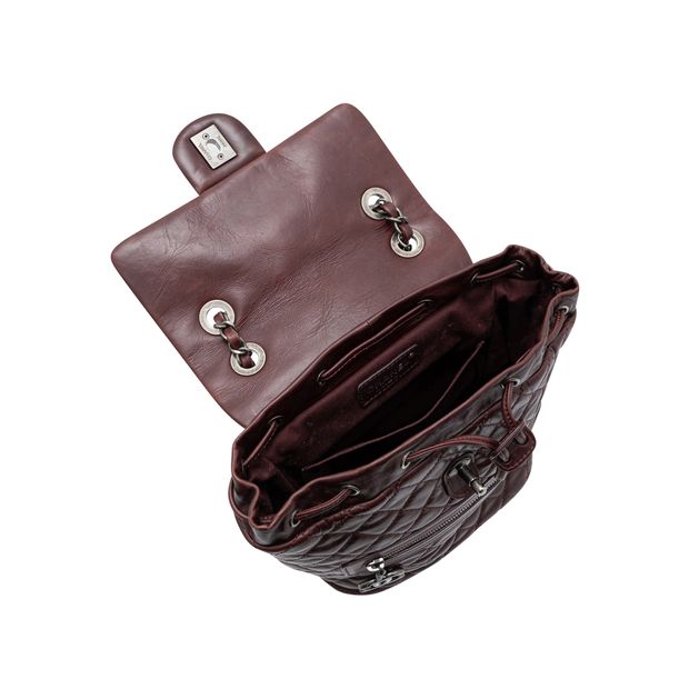 Luxury Chanel Paris-Salzburg Mountain Maroon Calfskin Leather Backpack